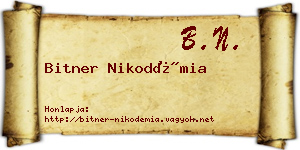 Bitner Nikodémia névjegykártya